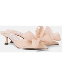 Jimmy Choo - Staz 50 Bow-Detail Mesh Mules - Lyst