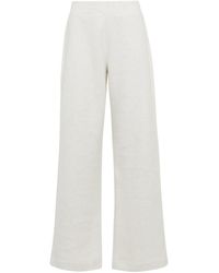 Vince Cotton-blend Wide-leg Pants - White