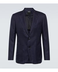 ZEGNA - Single-breasted Cashmere And Silk Blazer - Lyst