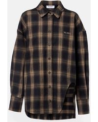 The Attico - Checked Oversized Cotton Flannel Shirt - Lyst