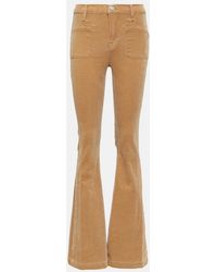 FRAME - Le Bardot Mid-Rise Corduroy Flared Pants - Lyst