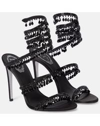 Rene Caovilla - Verzierte Sandalen Chandelier Aus Satin - Lyst