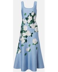 Carolina Herrera - Floral Silk-Blend Midi Dress - Lyst