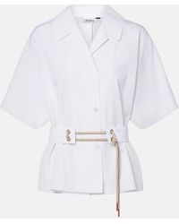 Max Mara - Carisma Belted Cotton Poplin Shirt - Lyst