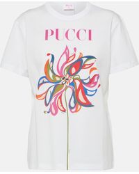 Emilio Pucci - Logo Printed Cotton Jersey T-shirt - Lyst
