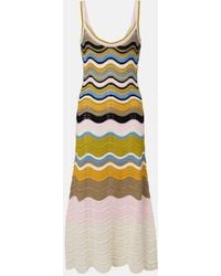 La DoubleJ - Chevron Crochet Cotton Midi Dress - Lyst