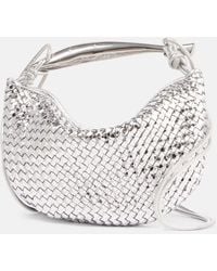 Bottega Veneta - Sardine Baby Intrecciato Metallic Leather Shoulder Bag - Lyst