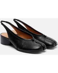 Maison Margiela - Tabi Leather Slingback Flats - Lyst