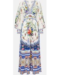 CAMILLA - Printed Silk Crepe Maxi Dress - Lyst
