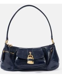 Chloé - Le 99 Small Croc-Effect Leather Shoulder Bag - Lyst