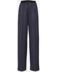 Bottega Veneta - Striped High-Rise Wool Straight Pants - Lyst