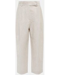 Totême - Straight Wool And Linen Pants - Lyst