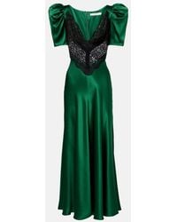Rodarte - Lace-Trimmed Silk Cocktail Dress - Lyst