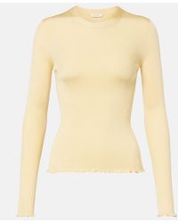 Alaïa - Ribbed-Knit Silk-Blend Top - Lyst