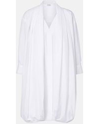 Loewe - Draped Cotton Poplin Shirt Dress - Lyst