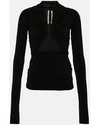 Rick Owens - Top in jersey con cut-out - Lyst