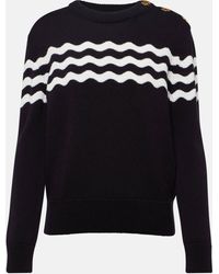 Patou - Striped Cotton And Wool Sweater - Lyst