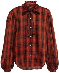 Polo Ralph Lauren Kariertes Hemd aus einem Baumwollgemisch - Rot
