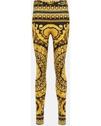 Versace - Leggings With Iconic Baroque Print - Lyst