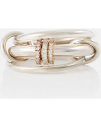 Spinelli Kilcollin Ring Gemini aus Sterlingsilber mit weissen Diamanten - Weiß