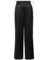 Brunello Cucinelli - Silk-Blend Wide-Leg Pants - Lyst