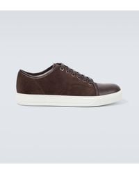 Lanvin - Dbb1 Leather-Trimmed Suede Sneakers - Lyst