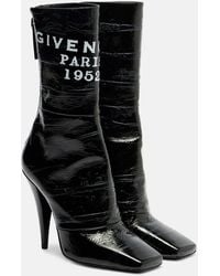 Givenchy - Bottines Sliced Square En Cuir Verni - Lyst