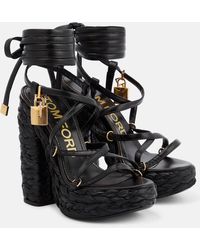 Tom Ford - Rope Ankle-wrap Wedge Sandals - Lyst
