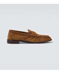 Saint Laurent - Le Loafer Suede Penny Loafers - Lyst