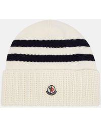Moncler - Striped Wool And Cashmere Beanie - Lyst