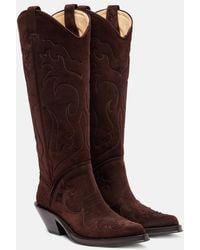 Gabriela Hearst - Capitana Suede Cowboy Boots - Lyst