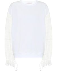See By Chloé Lace-trimmed Cotton Top - Multicolour