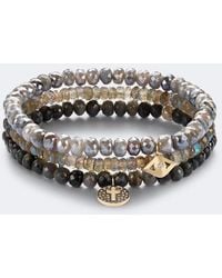 Sydney Evan - Set Of 3 14Kt Beaded Bracelets With Gemstones - Lyst