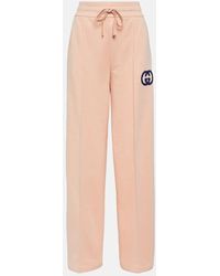 Gucci - GG Embroidered Cotton Jersey Sweatpants - Lyst