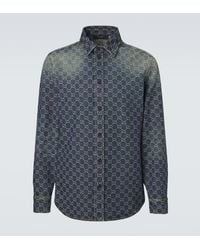 Gucci - Hemd Gg Aus Denim - Lyst