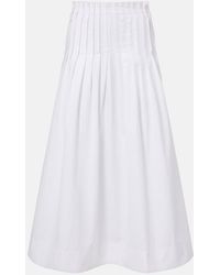 Rohe - Pleated Cotton Poplin Midi Skirt - Lyst