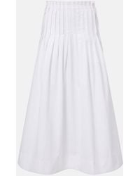Rohe - Pleated Cotton Poplin Midi Skirt - Lyst