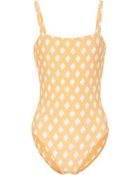 Asceno Karierter Badeanzug - Gelb