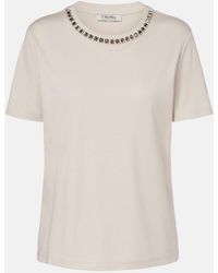 Max Mara - Bingo Embellished Cotton-Blend T-Shirt - Lyst
