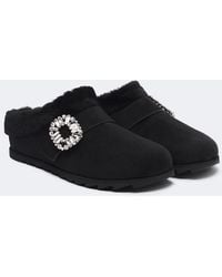 Roger Vivier - Slidy Viv' Suede Mules - Lyst