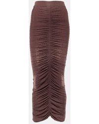Alex Perry - Crystal-embellished Ruched Jersey Midi Skirt - Lyst