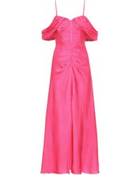 Self-Portrait Schulterfreies Kleid mit Rüschen - Pink