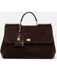 Dolce & Gabbana - Sicily Large Suede Tote Bag - Lyst