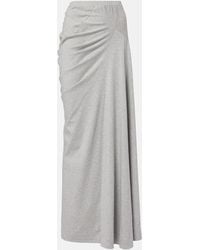 Dries Van Noten - Draped Cotton Jersey Maxi Skirt - Lyst