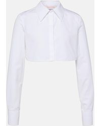 Valentino - Cropped Cotton Poplin Shirt - Lyst