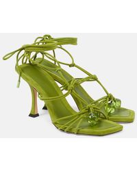 Jimmy Choo - Verzierte Sandalen Jemma 90 aus Veloursleder - Lyst