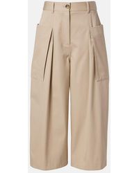 Loewe - Cotton And Silk Cropped Pants - Lyst