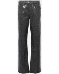 Agolde - Pantalones Rectos Sloane De Piel De Tiro Medio - Lyst