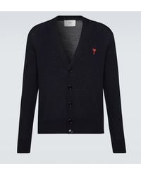 Ami Paris - Ami De Cour Wool Cardigan - Lyst