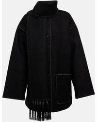 Totême - Embroidered Wool-blend Scarf Jacket - Lyst